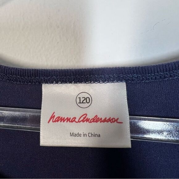 Hanna Andersson Girl's Size 6-7 Years Old Sleeveless Blue Striped Pockets Dress - Picture 4 of 8